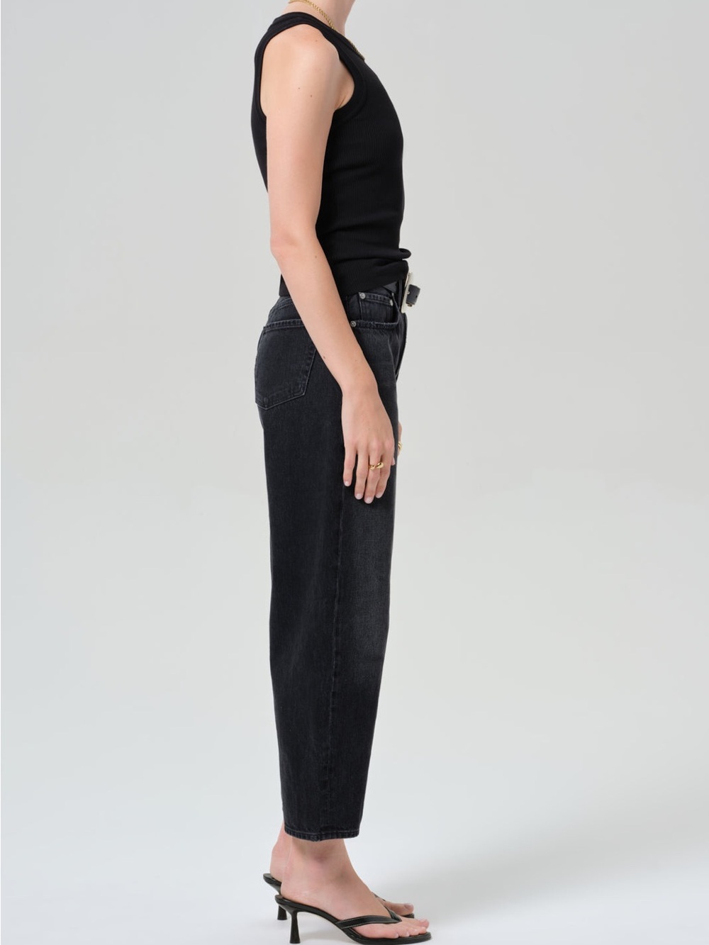 Citizens Of Humanity Miro Relaxed Barrel Leg Jean in Raine Charcoal Grey 29 - Picture 5 of 14